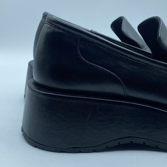 Anthropologie Paloma Barcelo Chunky  Loafers Womens US 9 Black Leather Y2K NWOB - Picture 2 of 15